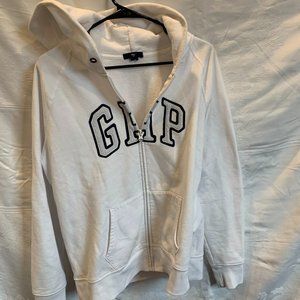 White Gap Zip Up Hoodie